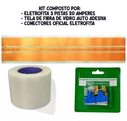 Imagem de Kit Fita eletrica 20a 3 Pistas 2 metro + Conector eletrofita