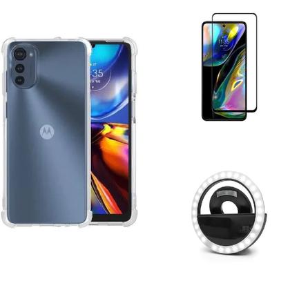 Imagem de Kit Flash Selfie Motorola Moto E32 + Capa + Película De Vidro 3D