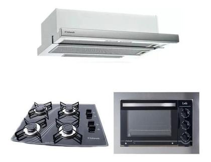 Imagem de Kit Forno Embutir 45l + Cooktop 4 Bocas Depurador Safanelli