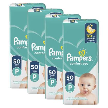 Imagem de Kit Fralda Pampers Confort Sec Tamanho P com 200 unidades