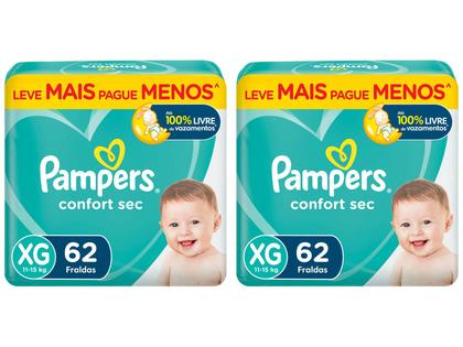 Imagem de Kit Fraldas Pampers Confort Sec Tam. XG 11 a 15kg