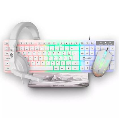 Imagem de Kit Gamer Evolut Starter 4x1, Rainbow, Branco, Eg-55