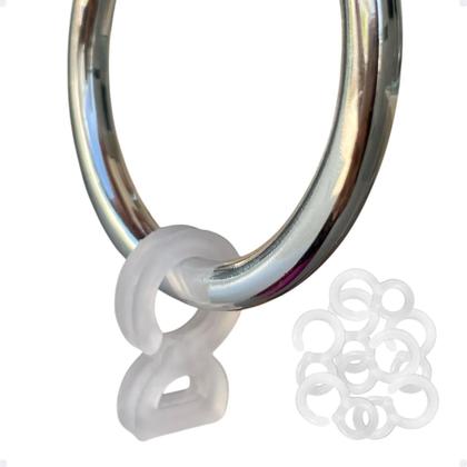 Imagem de Kit Gancho Argola Transparente Varão Comum Ganchinho 8 Oito Cortina Kit 10/20/25/30/40/50 Un