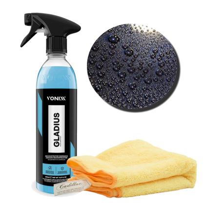 Imagem de Kit Gladius Vonixx 500ml + Pano Microfibra Cadillac 40 x 40 Reconstrutor Ceramico