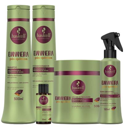 Imagem de Kit Haskell Bananeira Shampoo Cond Másc Fluido E Necta 500ml