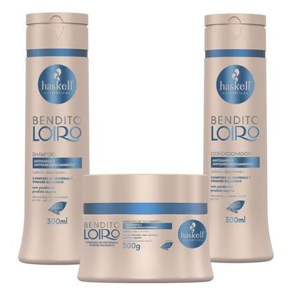 Imagem de Kit Haskell Bendito Loiro Shampoo Condic e Máscara 300g/ml
