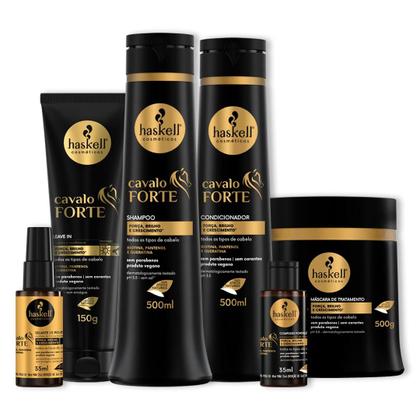 Imagem de Kit Haskell Cav. F. 500 Sh Cond Masc Leave in 150 Comp e Sel