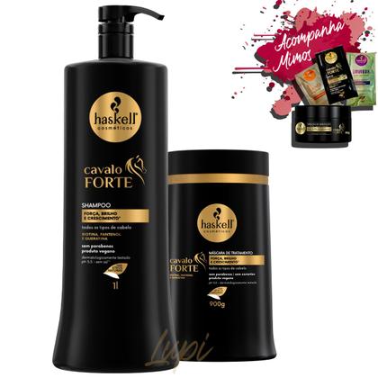 Imagem de Kit Haskell Cavalo Forte Shampoo 1l + Mascara 900g