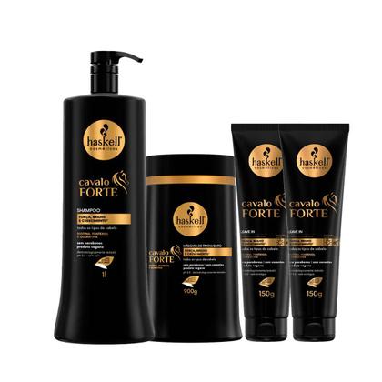 Imagem de Kit Haskell Cavalo Forte Shampoo, Máscara 900g + 2 Leave In