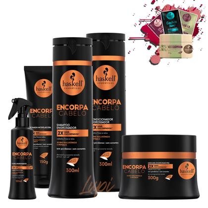 Imagem de Kit Haskell Encorpa Cabelo Sh Cond 300ml + 3 itens