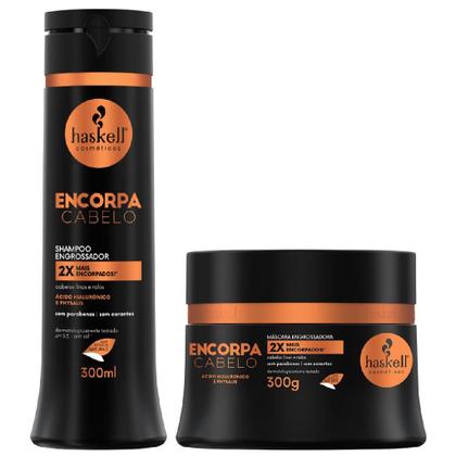 Imagem de Kit Haskell Encorpa Cabelo Shampoo Engrossador 300ml Máscara Tratamento 300g