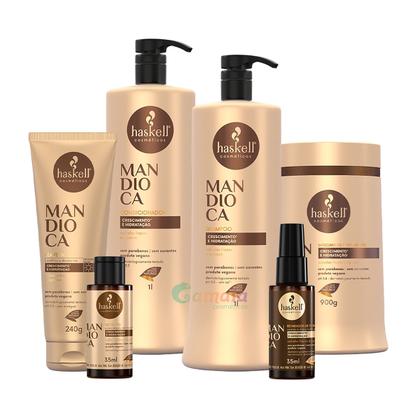 Imagem de Kit Haskell Mand. 1L Sh Cond Masc Leave in 240 Reparador e Necta