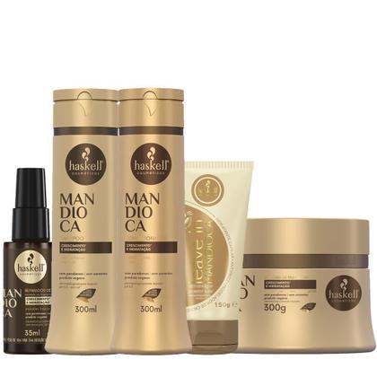 Imagem de Kit Haskell Mandioca - 5 Produtos P - Reparador de Pontas 35ml