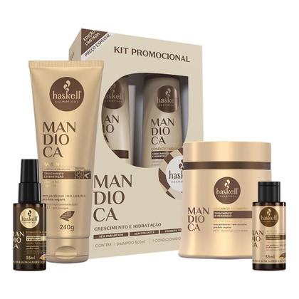 Imagem de Kit Haskell Mandioca Sh Cond Masc Leave Nect Reparador 500ml