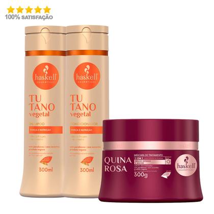 Imagem de Kit Haskell Shampoo e Cond. Tutano 300ml + Masc. Quina Rosa 250g