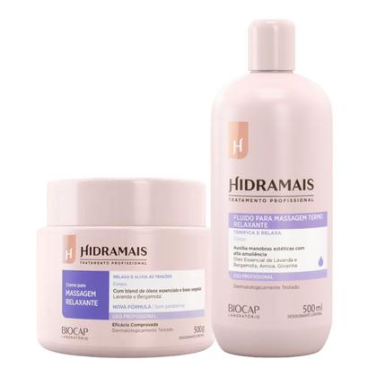 Imagem de Kit Hidramais 1 Creme massagem Relaxante 500g 1 Fluido Massagem Termo Relaxante 500ml