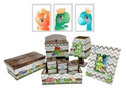 Imagem de Kit Higiene Bebe Safari Maternidade Com Trio De Quadros Mdf