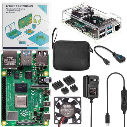 Imagem de Kit inicial Vilros para Raspberry Pi 4 de 8 GB com estojo refrigerado por ventilador