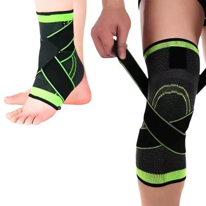 Imagem de Kit Joelheira E Tornozeleira De Compressão Tensor Ajustável