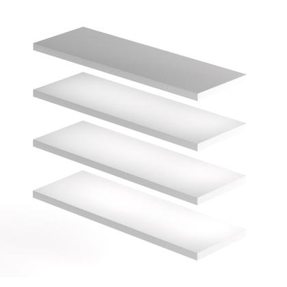 Imagem de Kit Jogo 4 Prateleiras Retas Suporte Invisível Decoração Organização Expositor MDF 