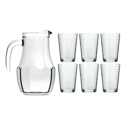 Imagem de Kit Jogo 6 Copos Com Jarra Vidro Água Refrigerante Nadir Figueiredo