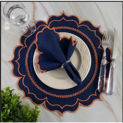 Imagem de Kit Jogo Americano 12 Pçs Souplats Mesa De 6 Lugares Mesa Posta Guardanapo Supla sousplat