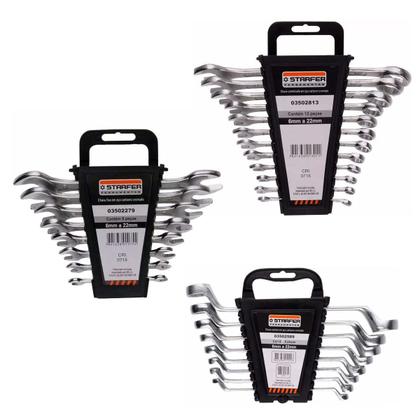 Imagem de Kit Jogo Chave Combinada, Fixa E Estrela 6 A 22mm Starfer