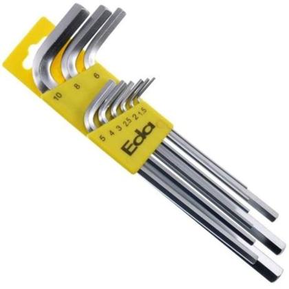 Imagem de Kit Jogo De Chave Allen Longa C/ 9 Pçs 1,5 A 10mm Eda 9gc