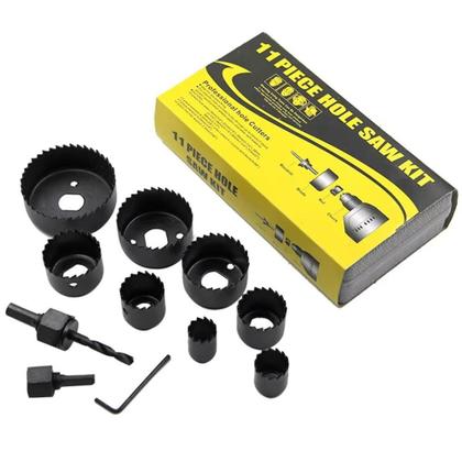 Imagem de Kit jogo de serra copo para madeira plastico gesso com caixa maleta 