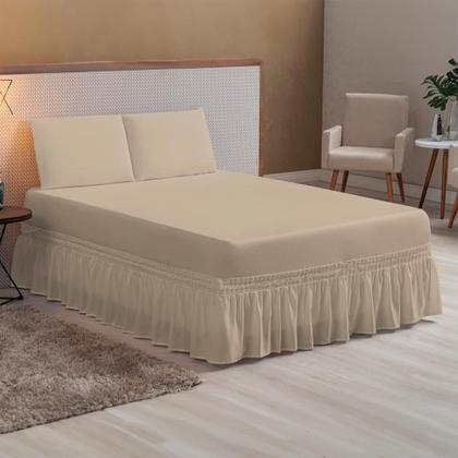 Imagem de Kit Jogo Lençol Casal Queen com Elástico Decora para Cama Box + Fronhas Envelope - Roupa de Cama Completo