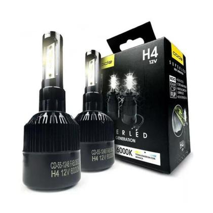 Imagem de Kit Lâmpada Automotiva Branca Led Chip Csp Flip H4 12V 6000K