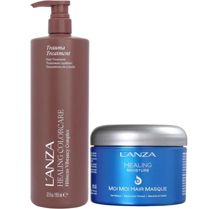 Imagem de Kit Lanza Healing Moisture Máscara e ColorCare Trauma 950ml