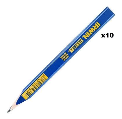 Imagem de Kit Lápis Carpinteiro Marceneiro Profissional Com 10 Peças Irwin