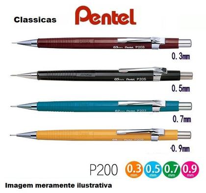 Imagem de Kit Lapiseira Pentel 0.3, 0.5, 0.7 E 0.9 P200 Sharp