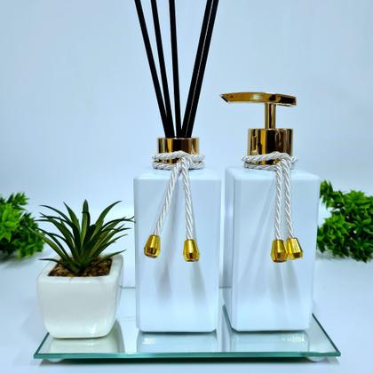 Imagem de Kit Lavabo, Saboneteira, Difusor E Acessórios ( Square)