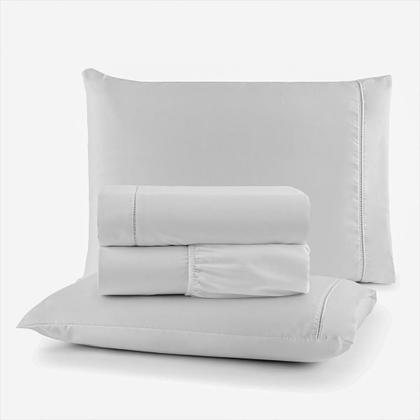 Imagem de Kit Leçol de Cama Completo 400 Fios Percal 4 Peças Ponto Palito Anti-pilling com Toque 100% Macio Premium