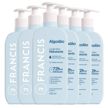 Imagem de Kit Loção Hidratante Francis Algodão 400ml - 6 Unidades