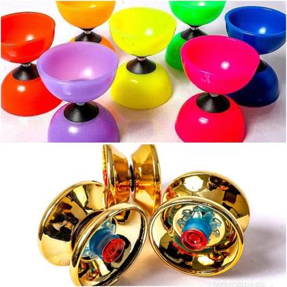 Imagem de Kit Malabares Diabolo Profissional + Yoyo de rolamento + 10 Cordas de ioio