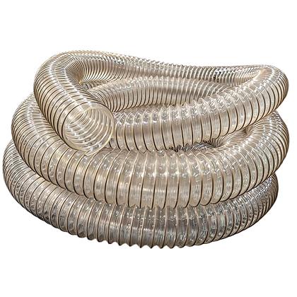 Imagem de Kit Mangueira Vácuo Sucção Ar PU Transparente Cobreado 2.1/2 Polegada - 30 Metros Londribor