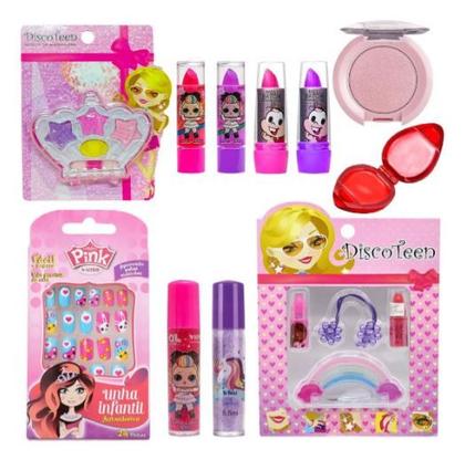 Imagem de Kit Maquiagem Infantil Completo Blush Batom Sombras BZ122