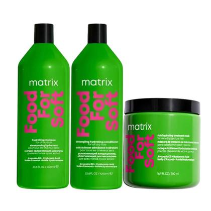 Imagem de Kit Matrix Food For Soft Sh 1000ml + Cond 1000ml + Masc 500ml