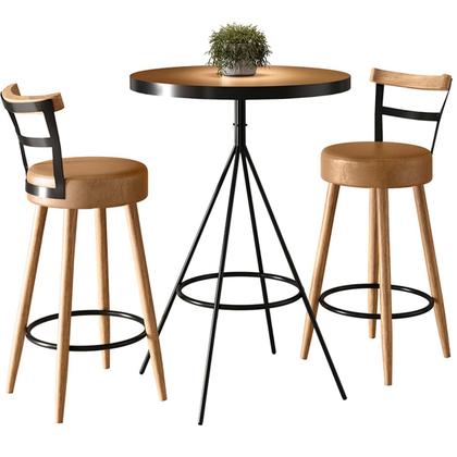 Imagem de Kit Mesa Bistrô Viena e 2 Banquetas Moscou material sintético Amarula SalaOne