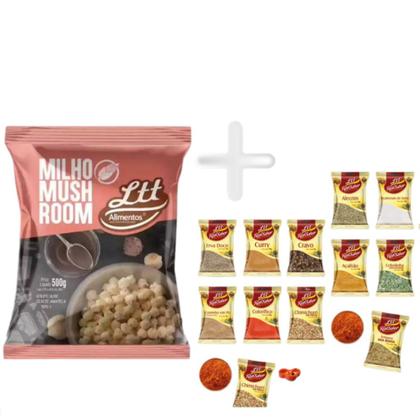 Imagem de kit Milho de pipoca mushroom 1kg + 2 temperos em sache você escolhe