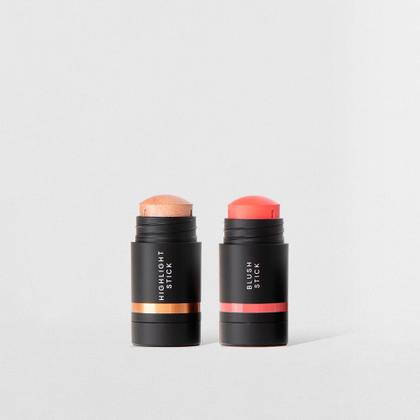 Imagem de Kit Mini Iluminador em Bastão + Mini Blush em Bastão Coral (2 Produtos)