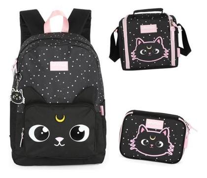 Imagem de Kit Mochila De Costas Gato Gatinha Up4You