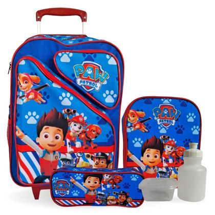 Imagem de Kit Mochila Infantil Patrulha Canina Azul Rodinhas