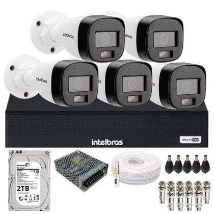 Imagem de Kit Monitoramento 5 Câmeras Intelbras VHD 3220 B Full Color com Áudio Dvr Intelbras 08 Canais 1108-c Acompanha Hd 2Tb