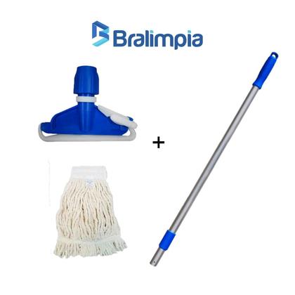 Imagem de Kit Mop Úmido Completo 320g Loop Cru Cabo Retráti bralimpia 
