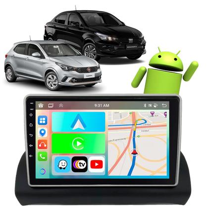 Imagem de Kit Multimidia Argo e Cronos 2018 2019 2020 2021 2022 2023 9" CarPlay Android Auto Gps Assistente e Siri Wifi