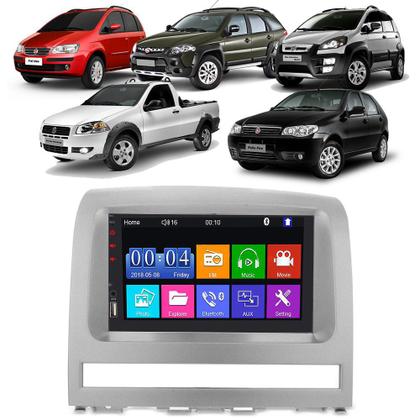 Imagem de Kit Multimídia Mp5 Palio Siena Idea Strada 2004 2005 2006 2007 2008 2009 2010 2011 2012 2013 + Moldura